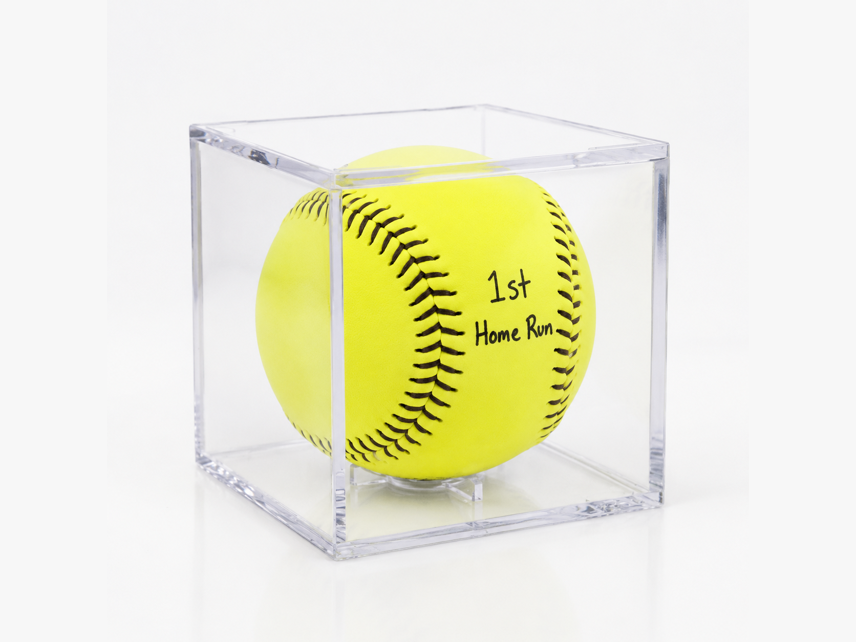 Softball Cube — Clear Acrylic Display Case