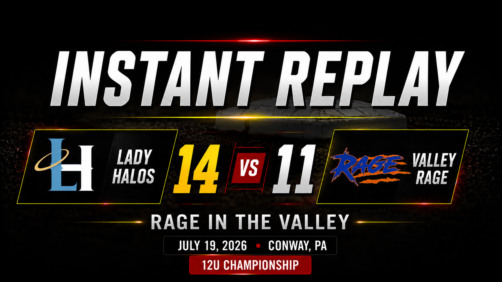 INSTANT REPLAYS | Rage in the Valley 12U Championship - Lady Halos 14, Valley Rage 11